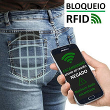 Carregar imagem no visualizador da galeria, Carteira Antifurto RFID com ejeção automática de cartões (FRETE GRÁTIS)